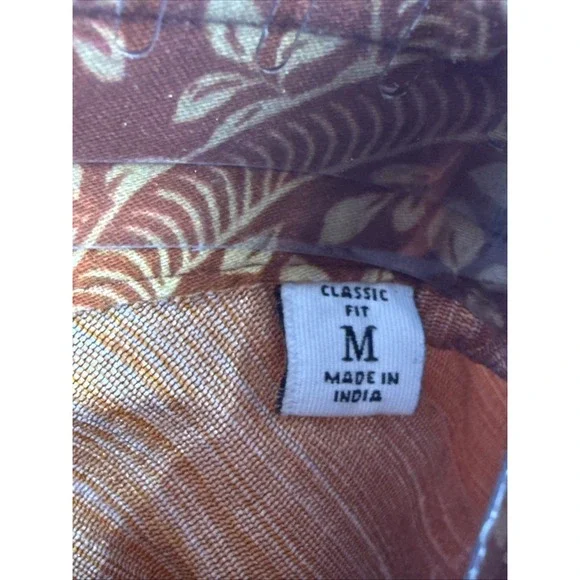 Robert Graham Poseidon Short‎ Sleeve Linen & Cotton Jacquard Button-Up Shirt M. - Picture 7 of 10